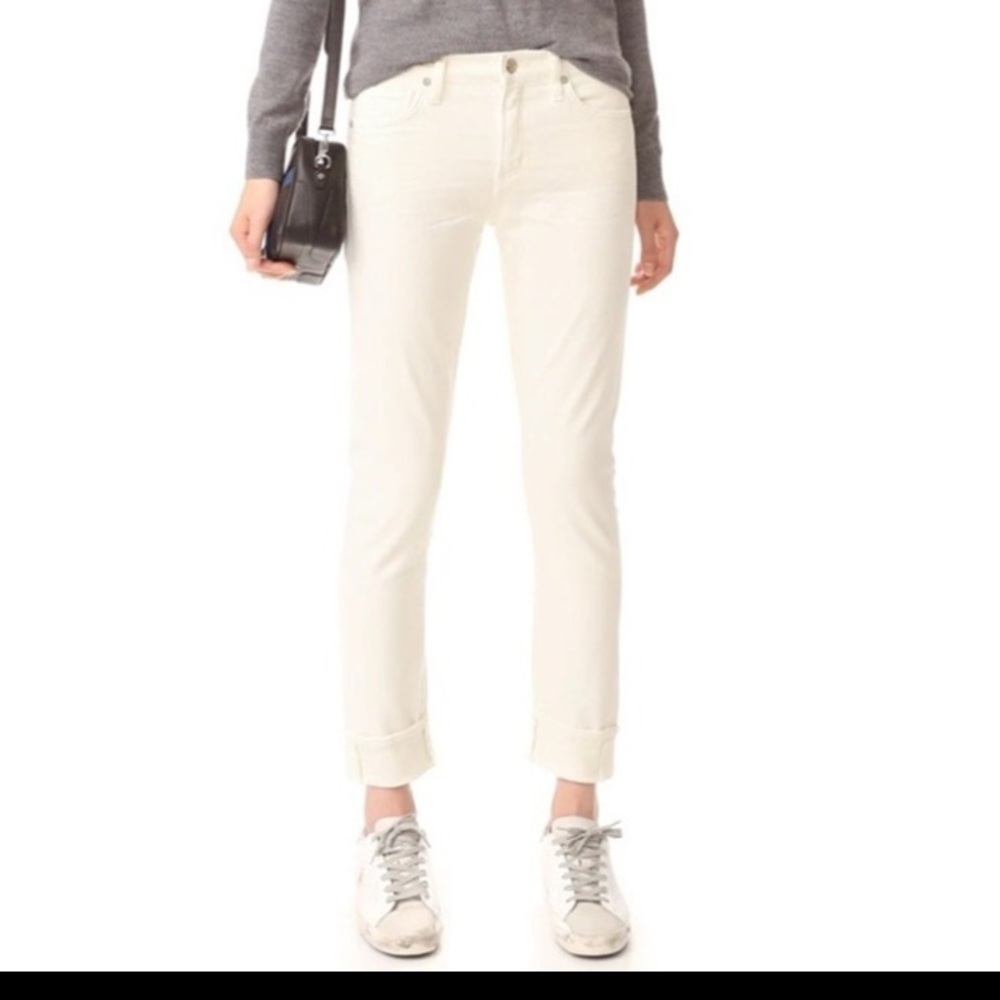 COH Citizens of Humanity sz 26 Jazmin ankle cuffed slim straight off white jeans